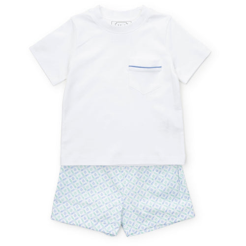 Hudson Boys' Short Set - School Plaid Blue