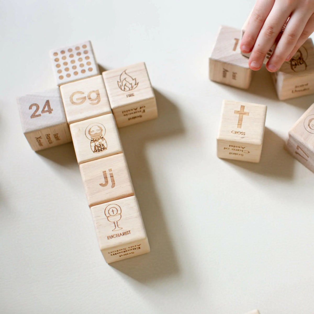 Catholic Wooden Alphabet Blocks Set