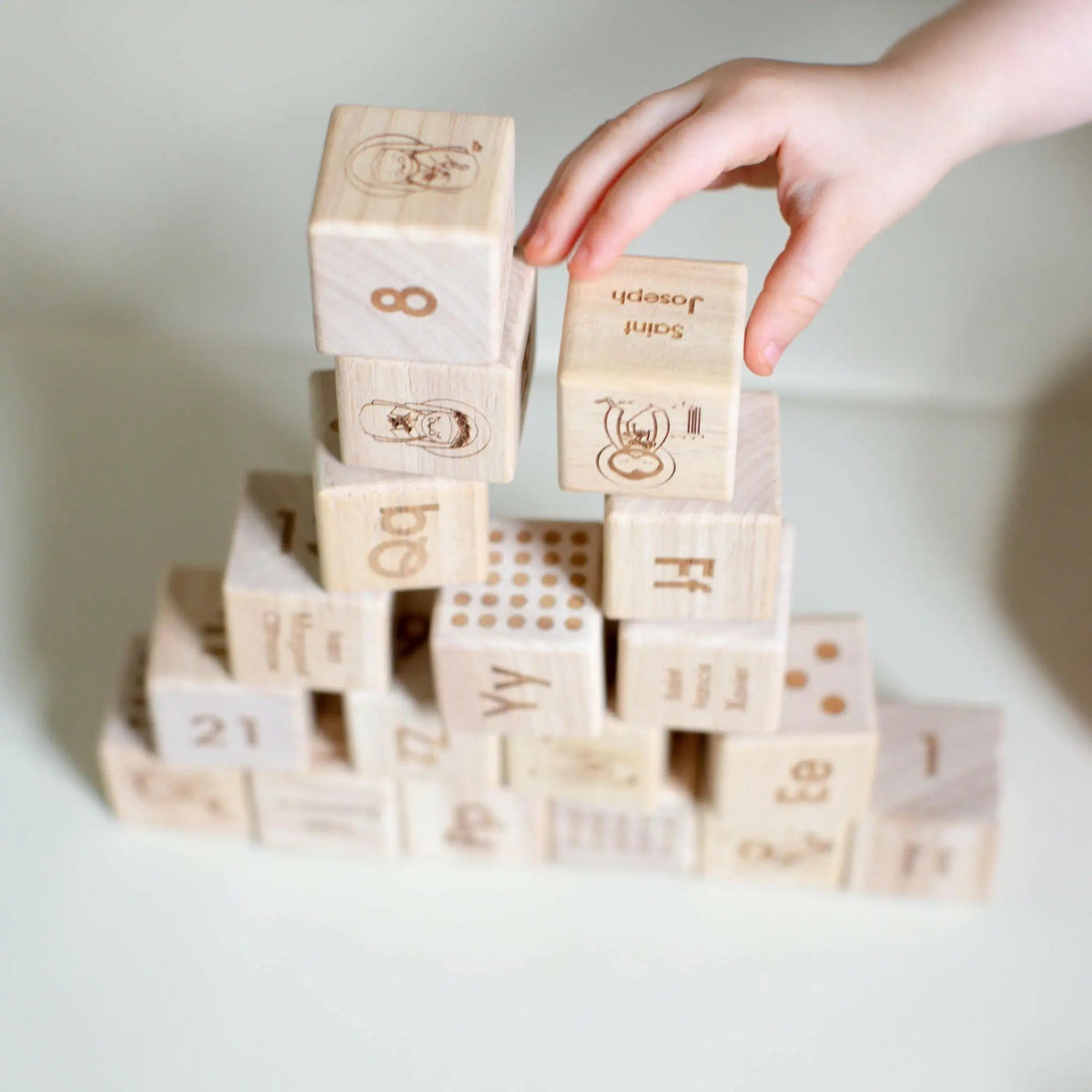 Catholic Wooden Alphabet Blocks Set