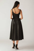 FLUTTERING FIELDS WOVEN MIDI DRESS