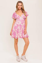 OCEAN WHISPER SKY BLUE WOVEN MINI DRESS