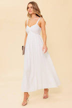 LOVE OF MINE IVORY EYELET MIDI DRESS