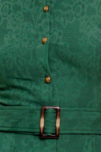 EMERALD CODE JACQUARD WOVEN MIDI DRESS