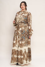 BOHEMIAN TAPESTRY BROWN WOVEN MAXI DRESS