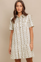 CHIC PYTHON WOVEN MINI DRESS