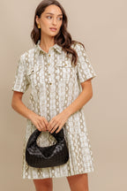 CHIC PYTHON WOVEN MINI DRESS