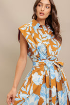 ISLAND FLARE WOVEN MIDI DRESS