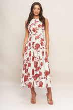 ROMA FLORAL WOVEN MIDI DRESS
