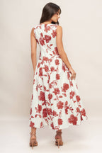 ROMA FLORAL WOVEN MIDI DRESS