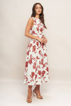 ROMA FLORAL WOVEN MIDI DRESS