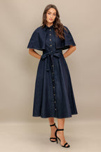 NOSTALGIA COAST DENIM MIDI DRESS