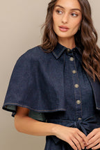 NOSTALGIA COAST DENIM MIDI DRESS