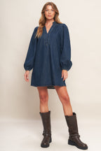 CANYON BREEZE DENIM MINI DRESS