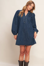 CANYON BREEZE DENIM MINI DRESS