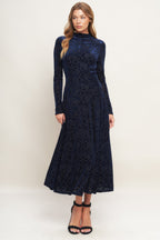 VELVET GALAXY CHARM MIDI DRESS
