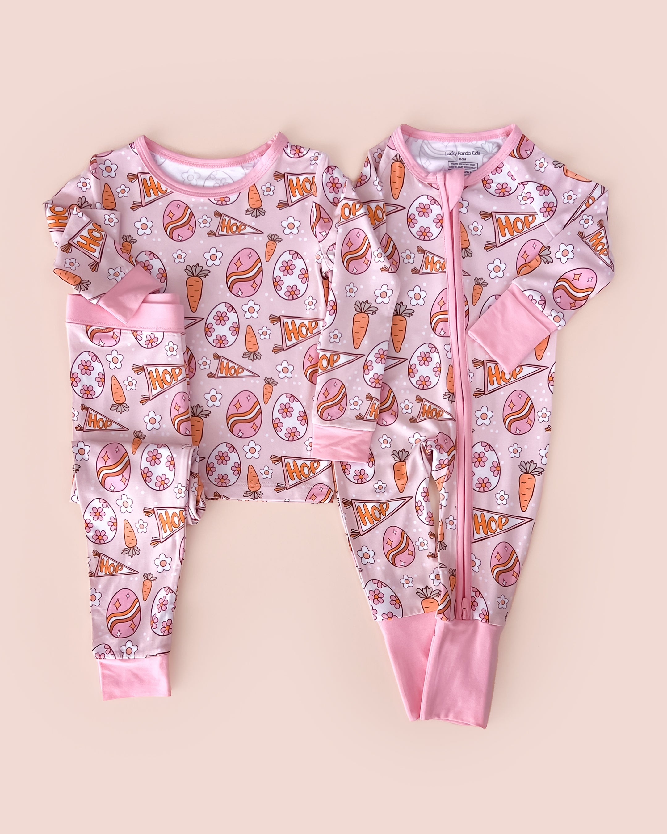 Girls Easter Hop Bamboo Two Piece Pajama Set