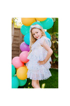 Girls White Sparkler Foil Cake Dress