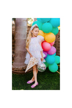 Girls White Sparkler Foil Cake Dress