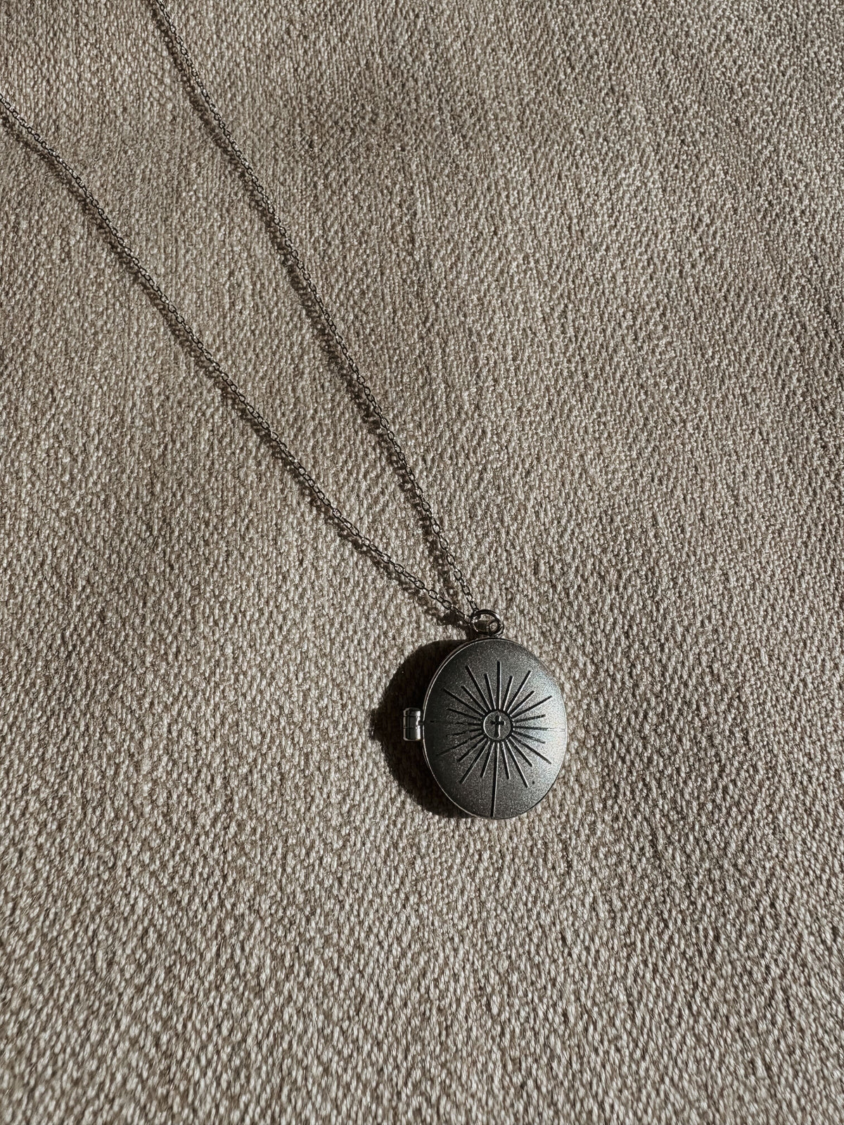 Silver Monstrance Catholic Locket
