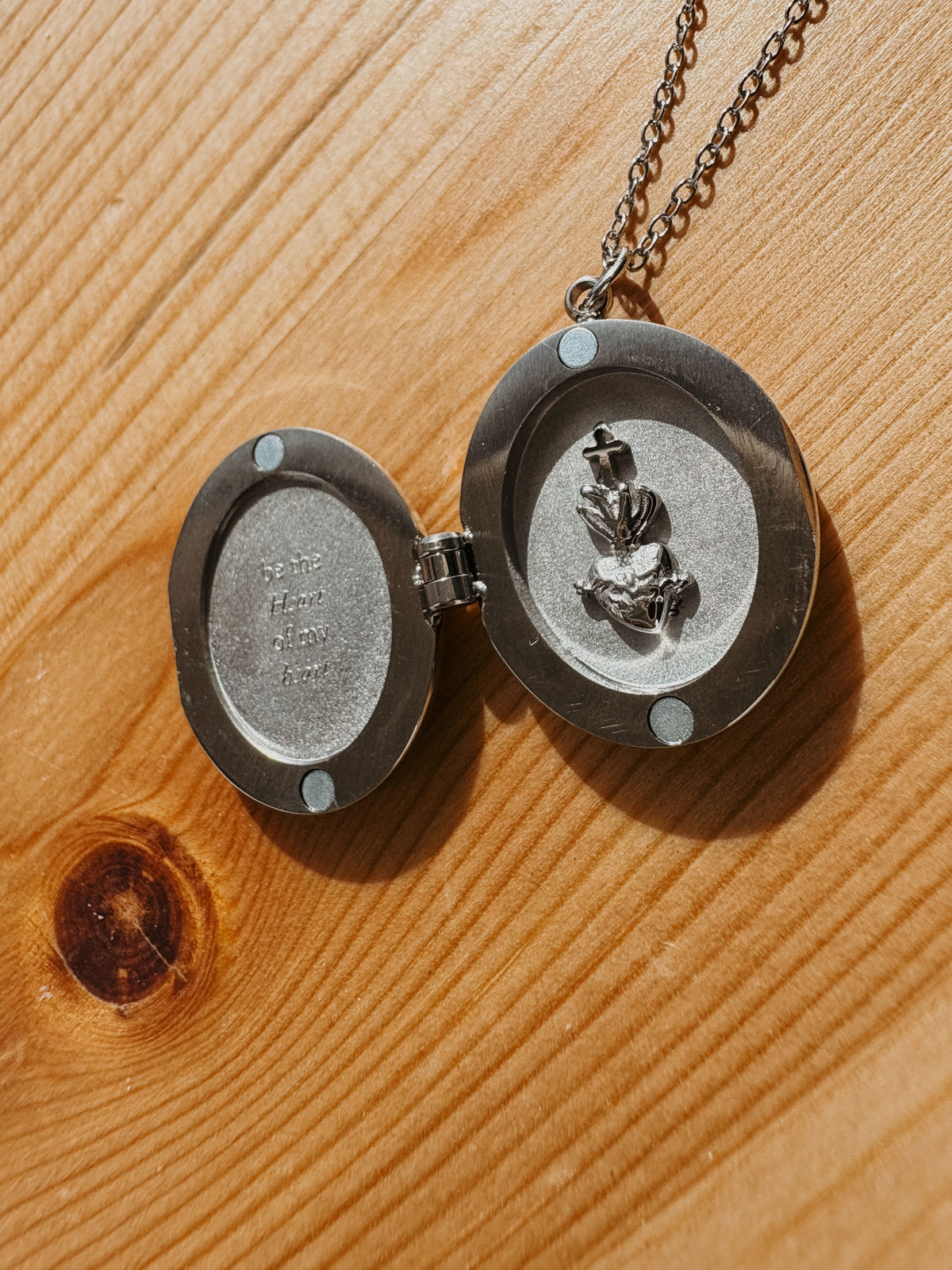 Silver Monstrance Catholic Locket