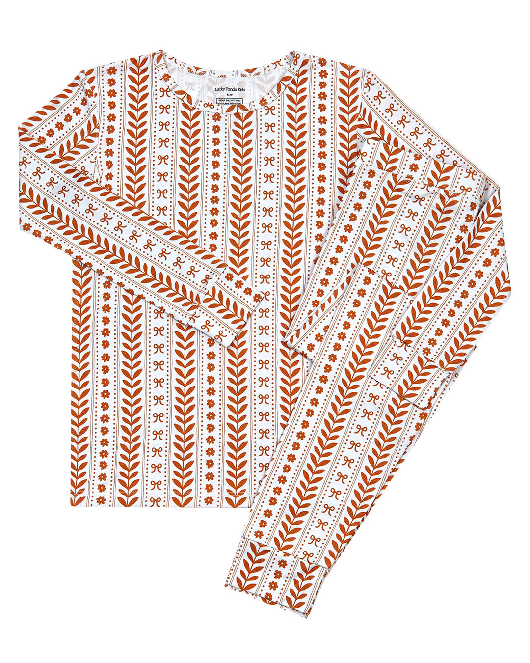 Boho Daisy Bamboo Two-Piece Pajama Set