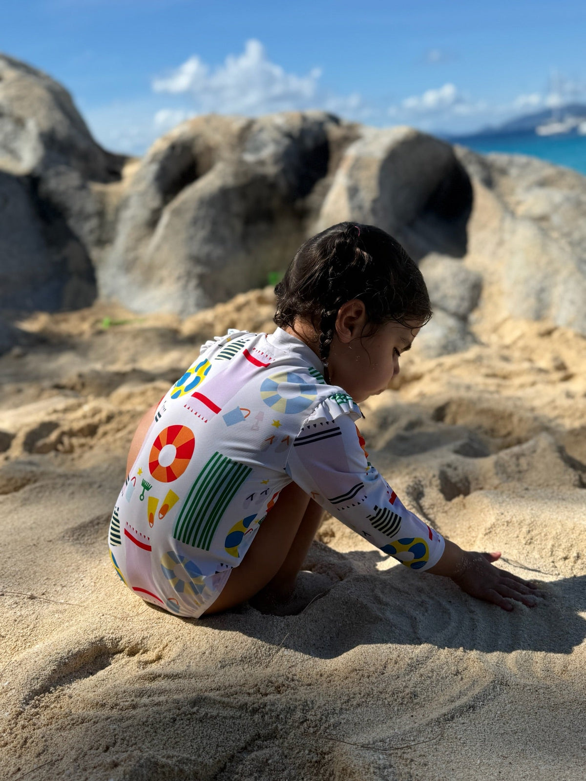 Beach Baby Zipped Rashguard Onepiece