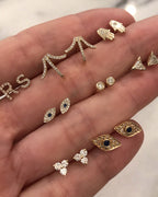 Diamond Mini Evil Eye Stud Earrings