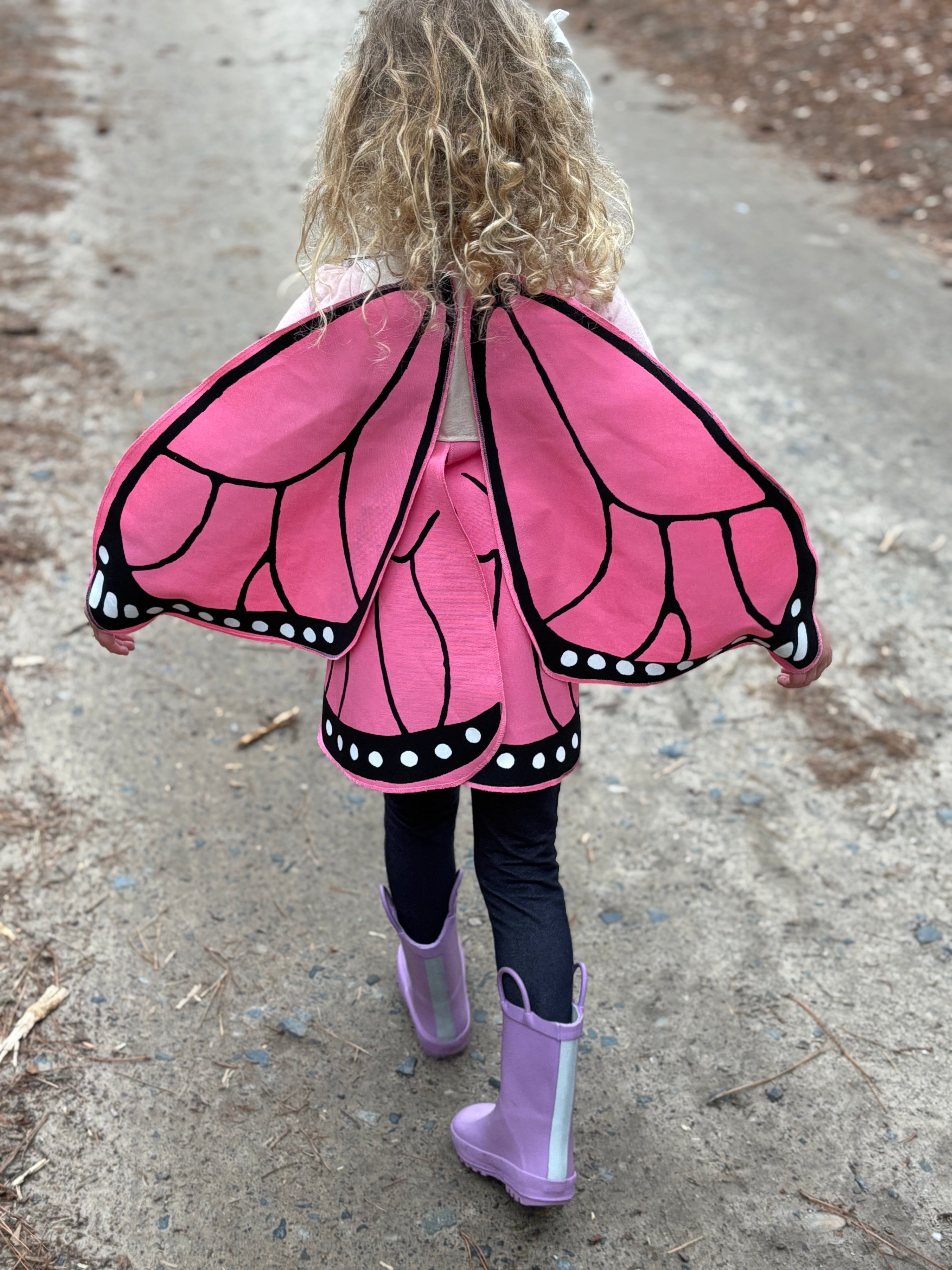Pink Monarch Butterfly Wings Costume