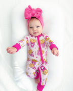 Baby Girl Bamboo Pajama Zip Romper