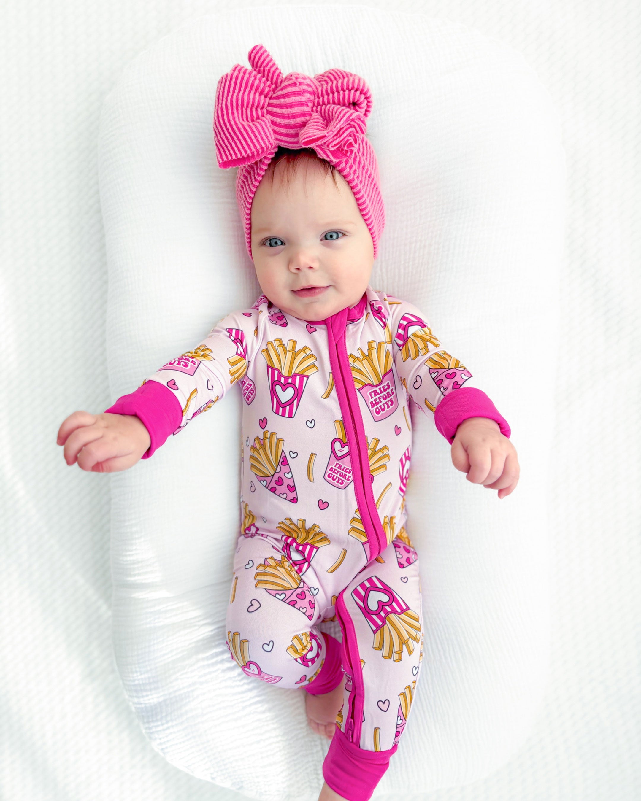 Baby Girl Bamboo Pajama Zip Romper