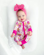 Baby Girl Bamboo Pajama Zip Romper