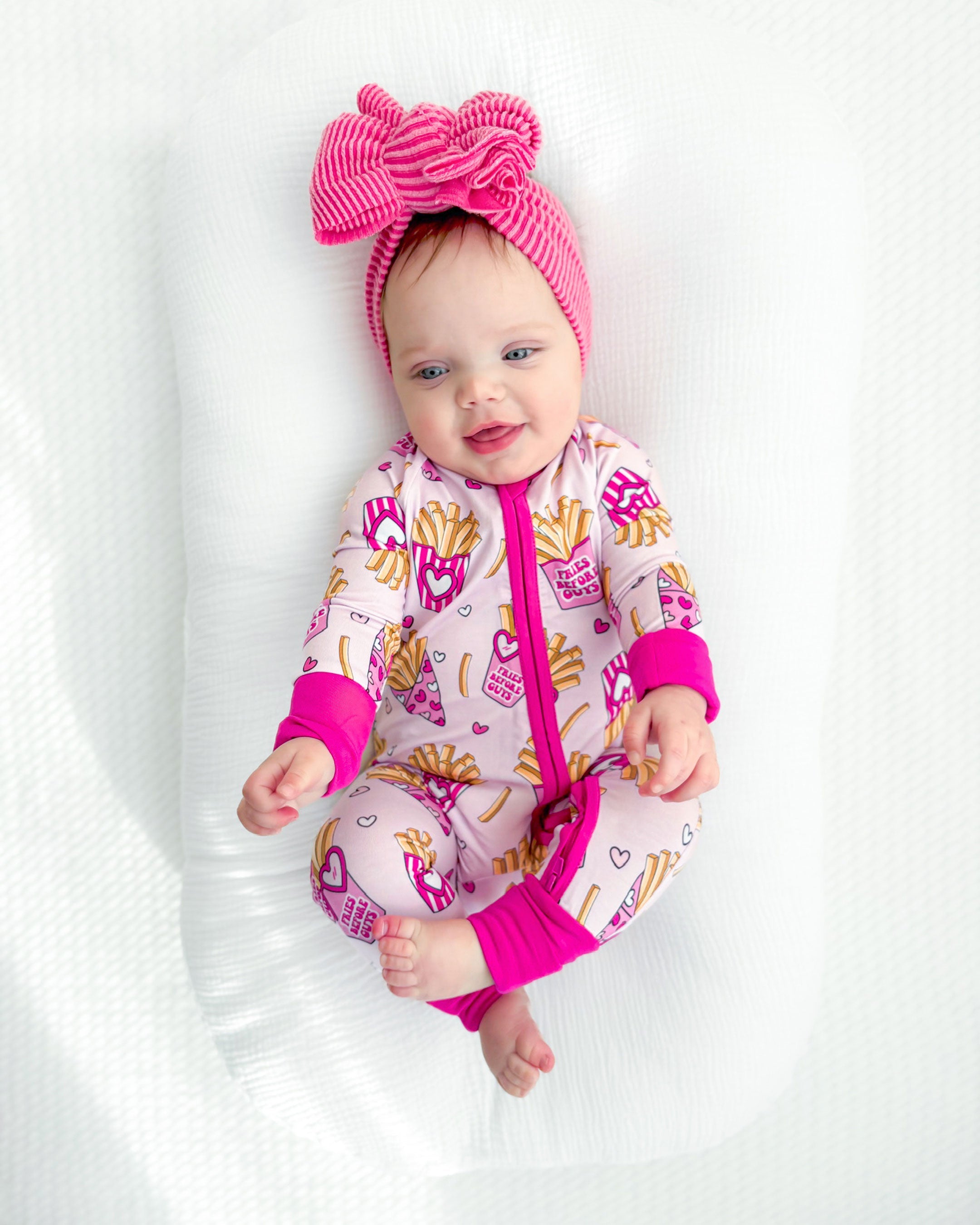 Baby Girl Bamboo Pajama Zip Romper