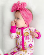 Baby Girl Bamboo Pajama Zip Romper