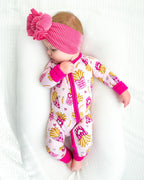 Baby Girl Bamboo Pajama Zip Romper