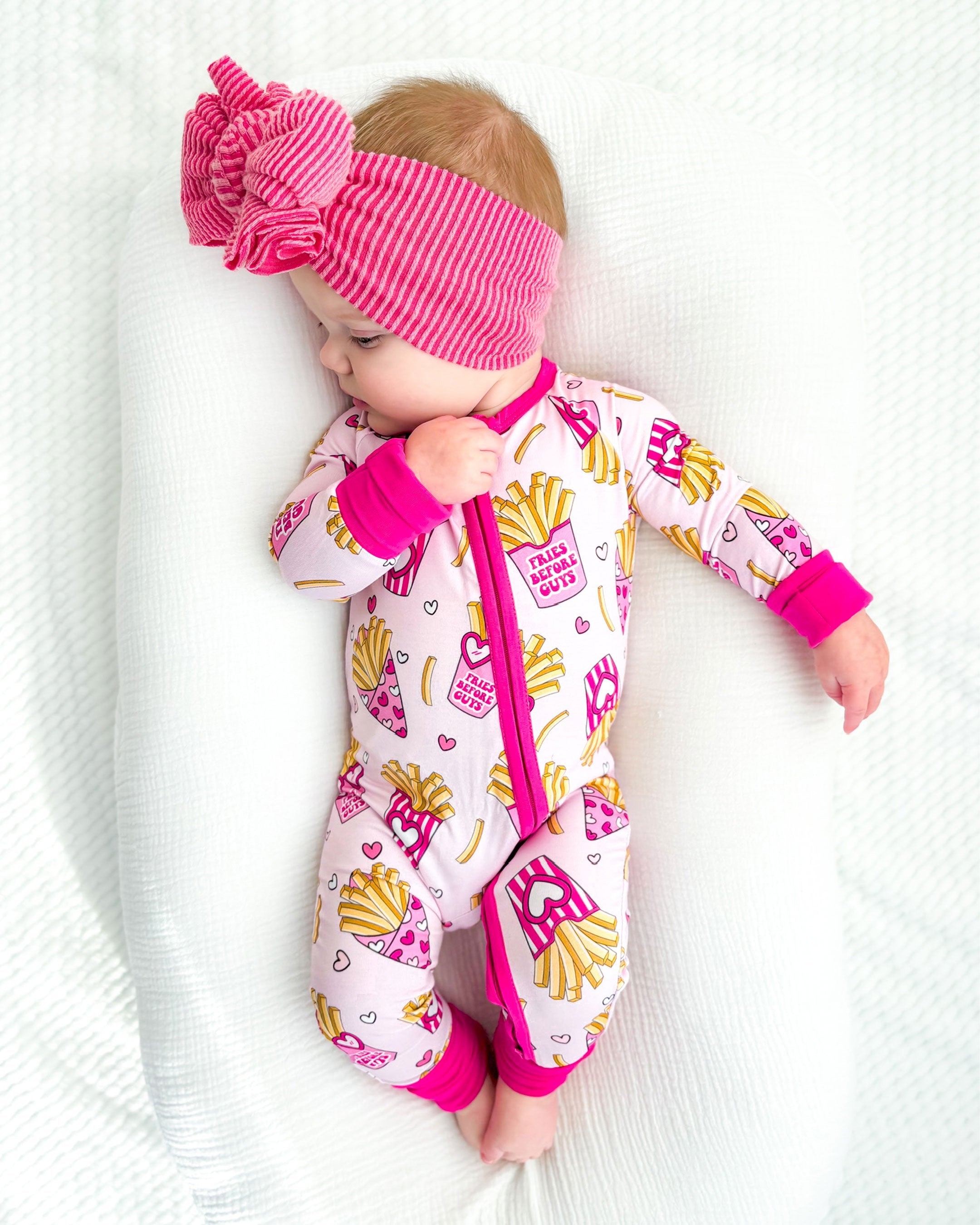 Baby Girl Bamboo Pajama Zip Romper