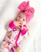 Baby Girl Bamboo Pajama Zip Romper