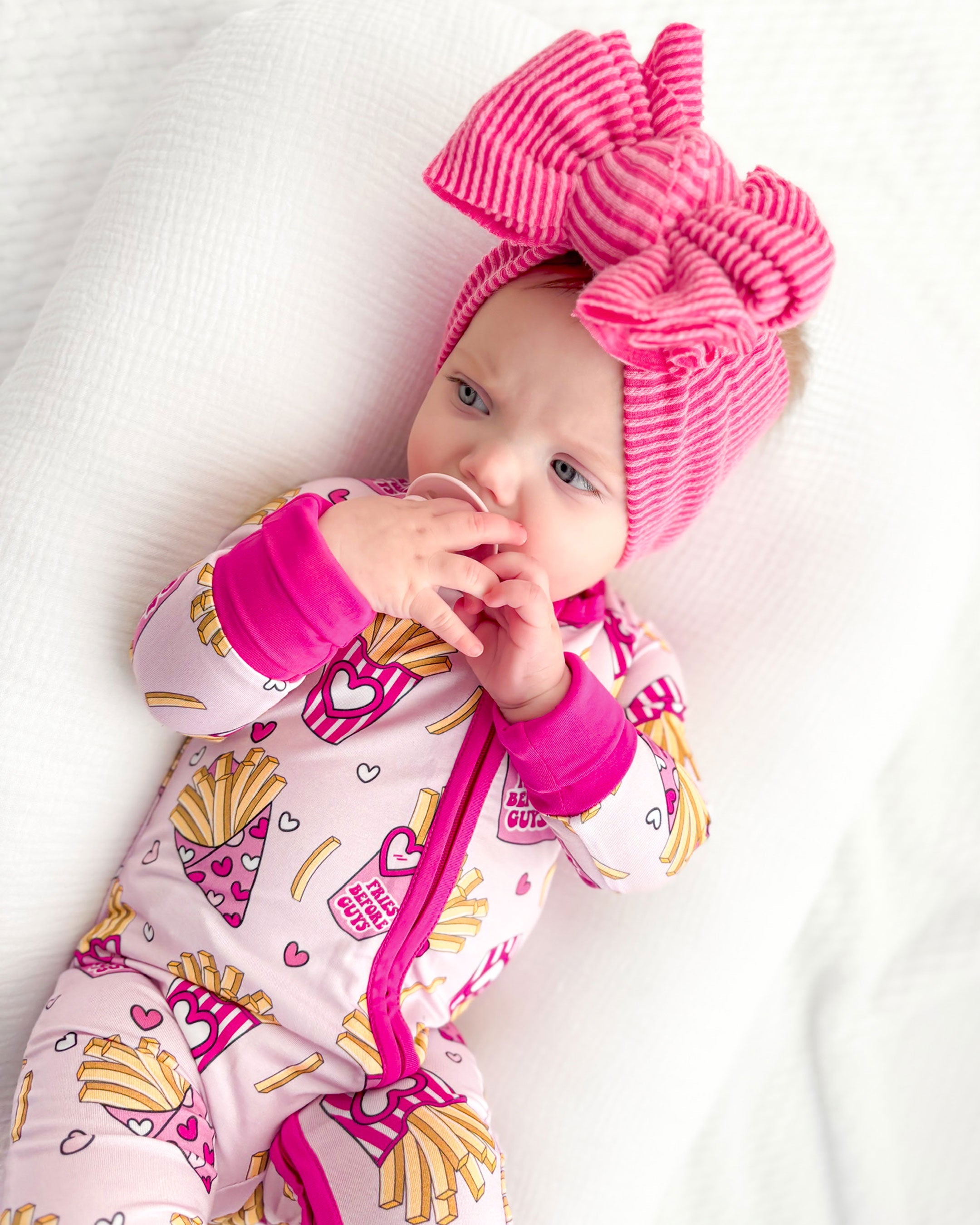 Baby Girl Bamboo Pajama Zip Romper