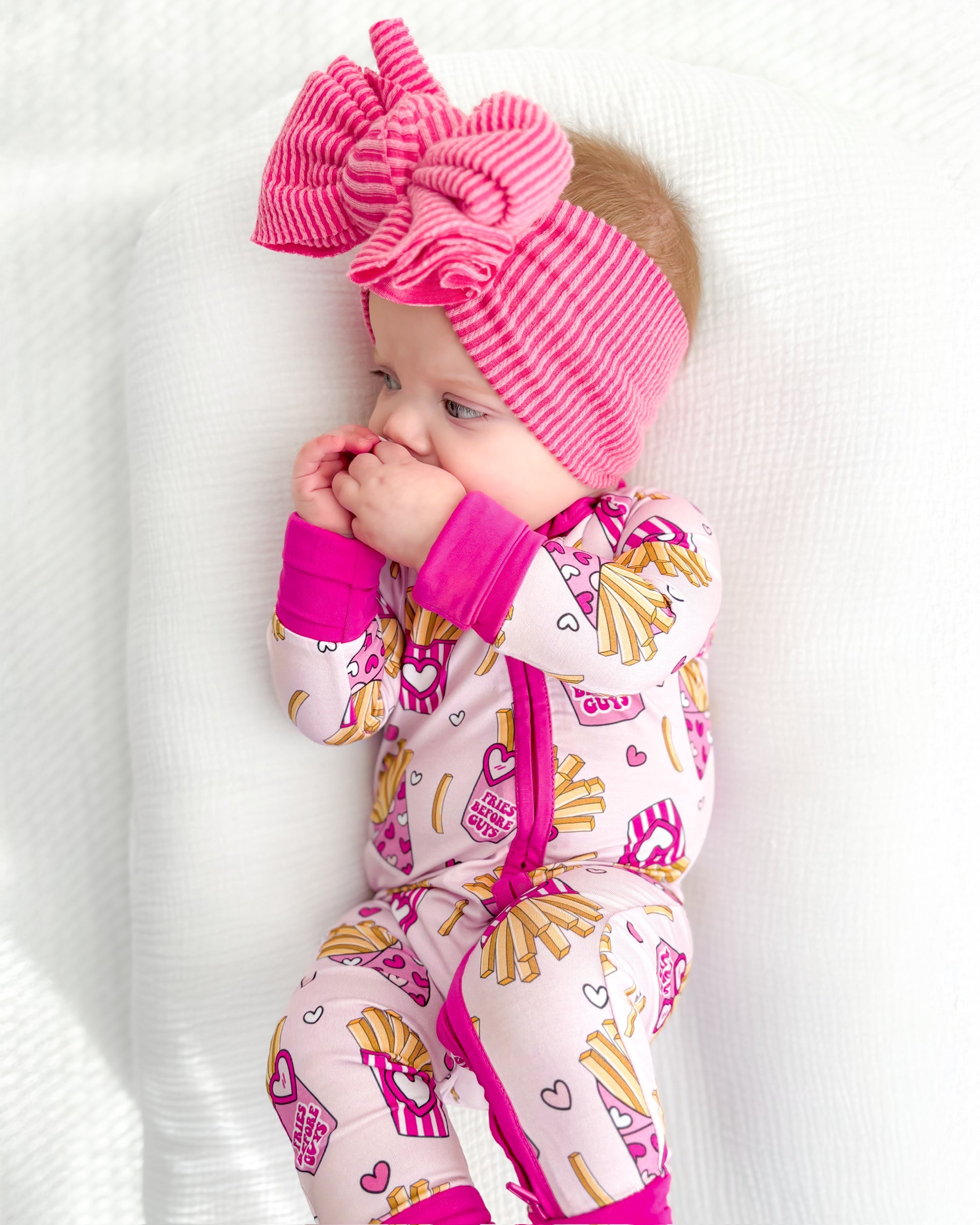 Baby Girl Bamboo Pajama Zip Romper