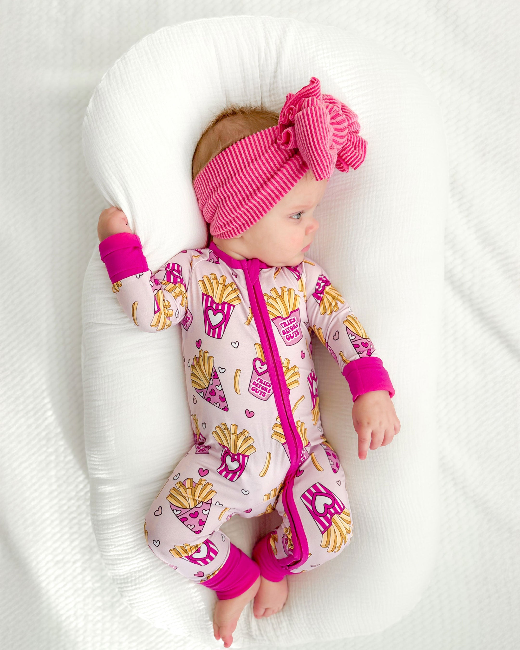 Baby Girl Bamboo Pajama Zip Romper