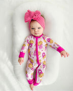 Baby Girl Bamboo Pajama Zip Romper
