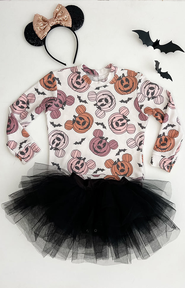 Girls Mouse Pumpkin Halloween Sweatshirt