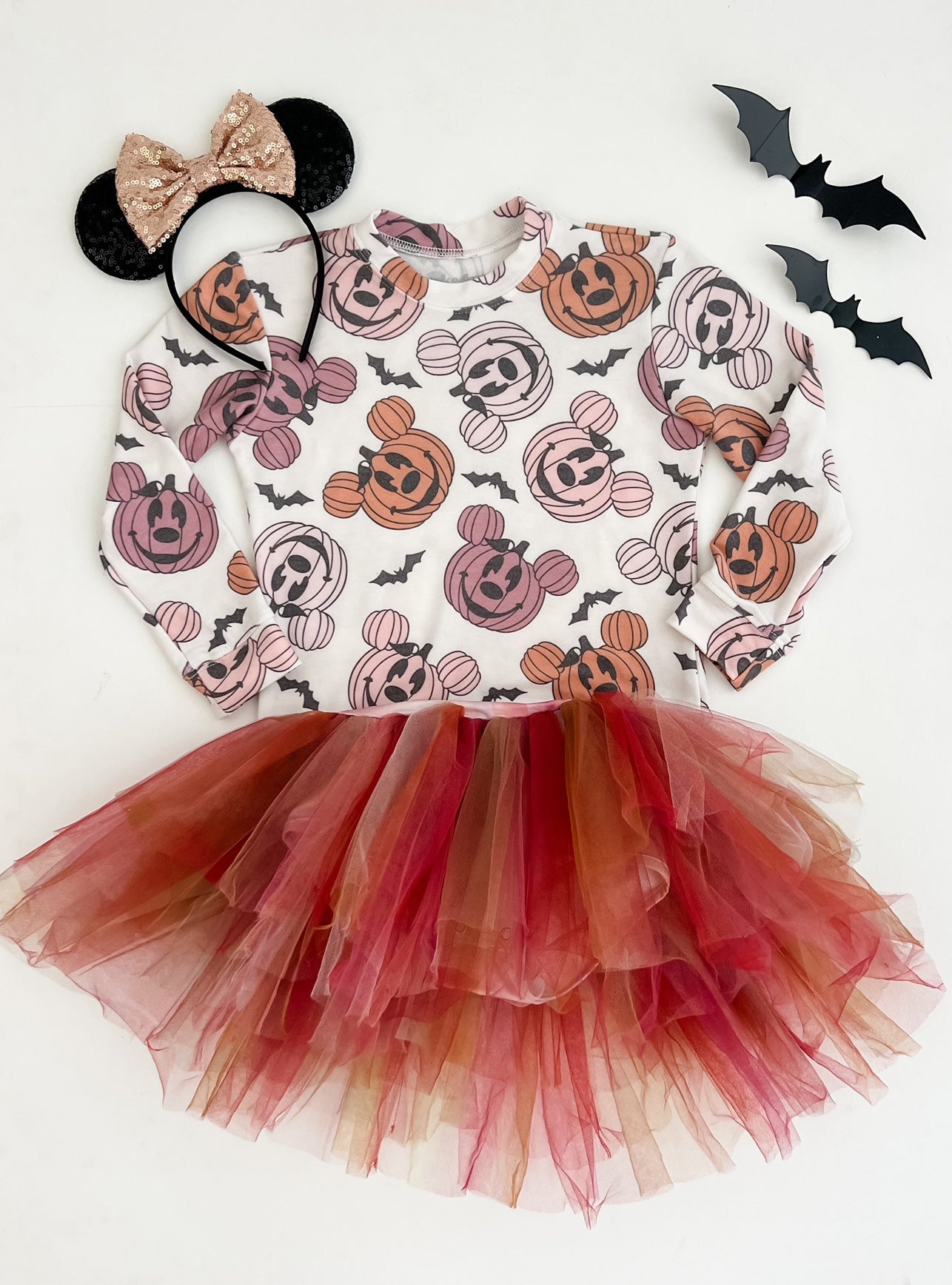 Girls Mouse Pumpkin Halloween Sweatshirt