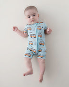 Baby Boy Retro Beach Bamboo Shorty Romper