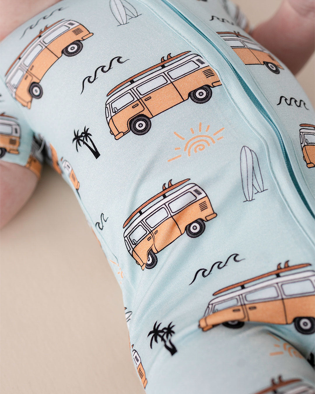 Baby Boy Retro Beach Bamboo Shorty Romper