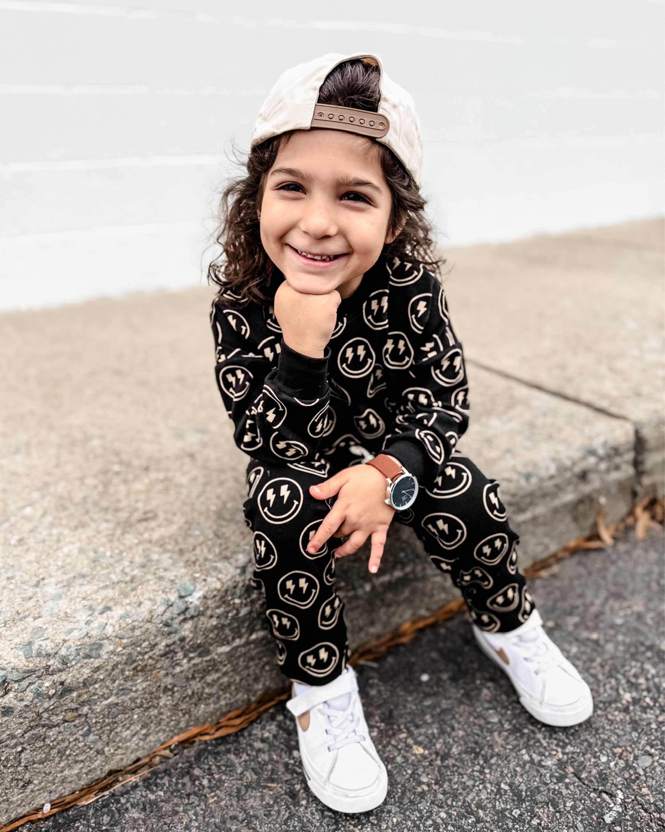 Boys Electric Smiley Jogger Set