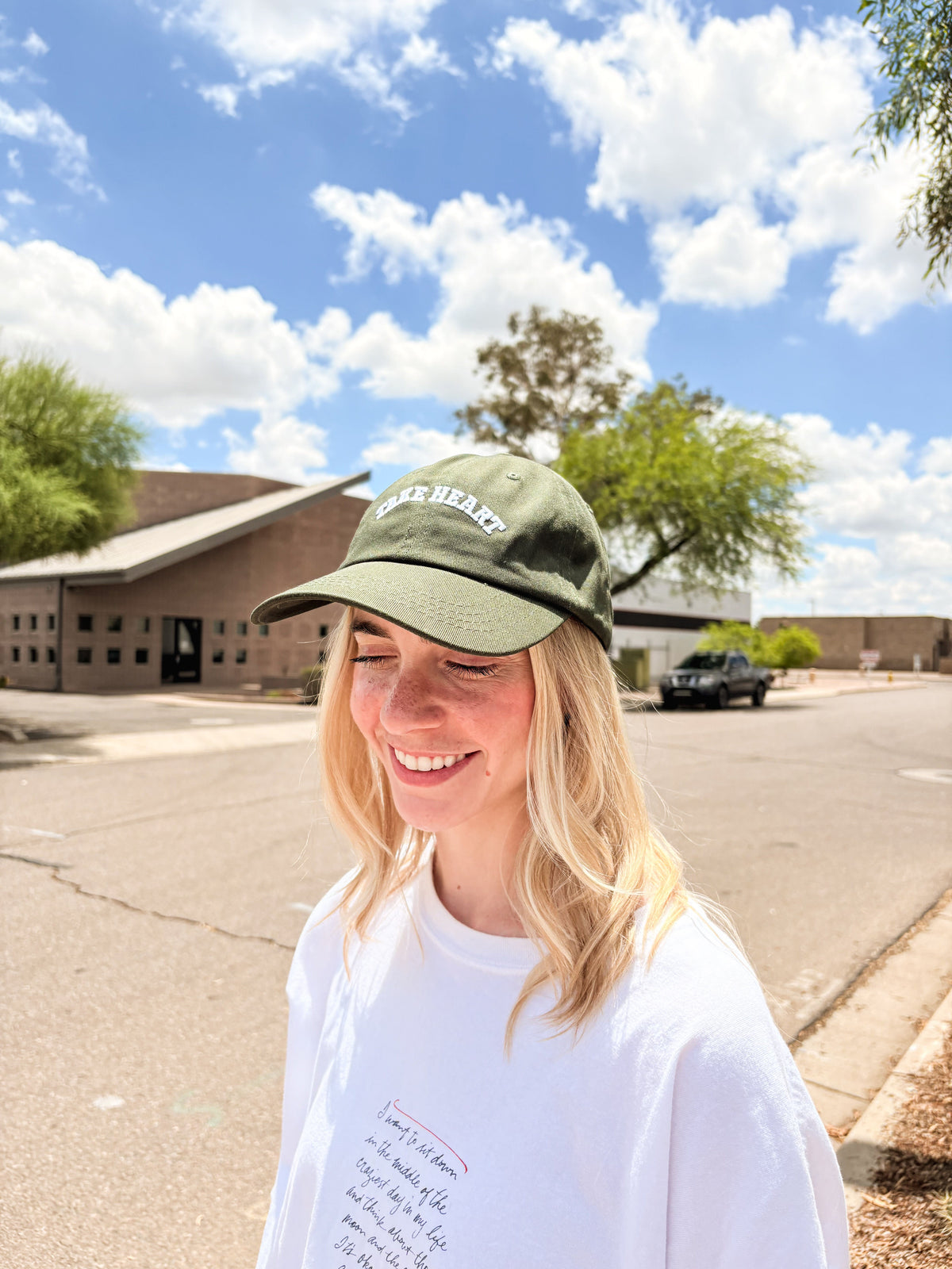 Take Heart Dad Hat for Women | Scripture-Inspired Christian Hat