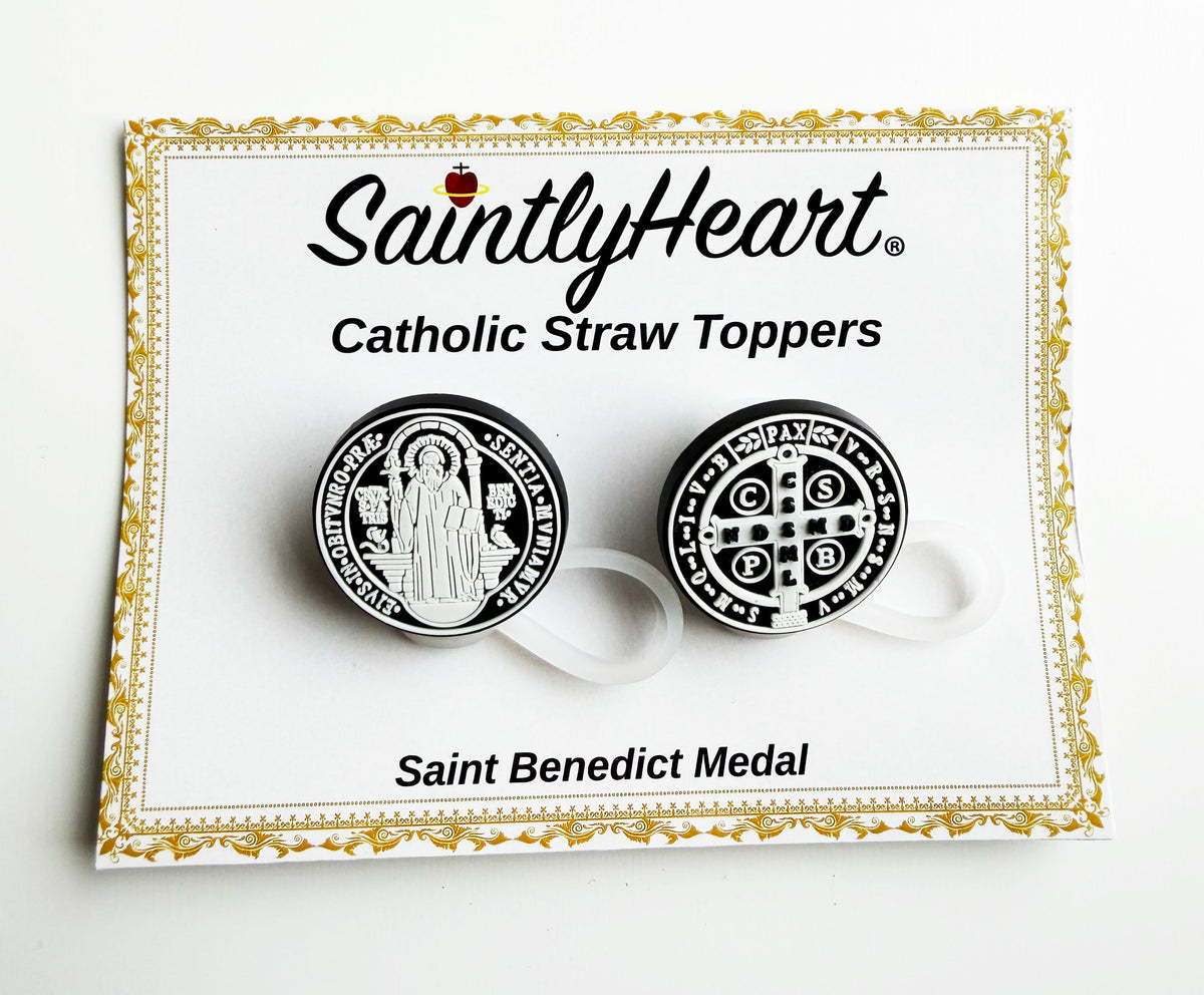 Catholic Straw Toppers: St. Benedict Medal (a 2 pack!)