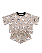 Electric Drippy Smiley Shorts Set