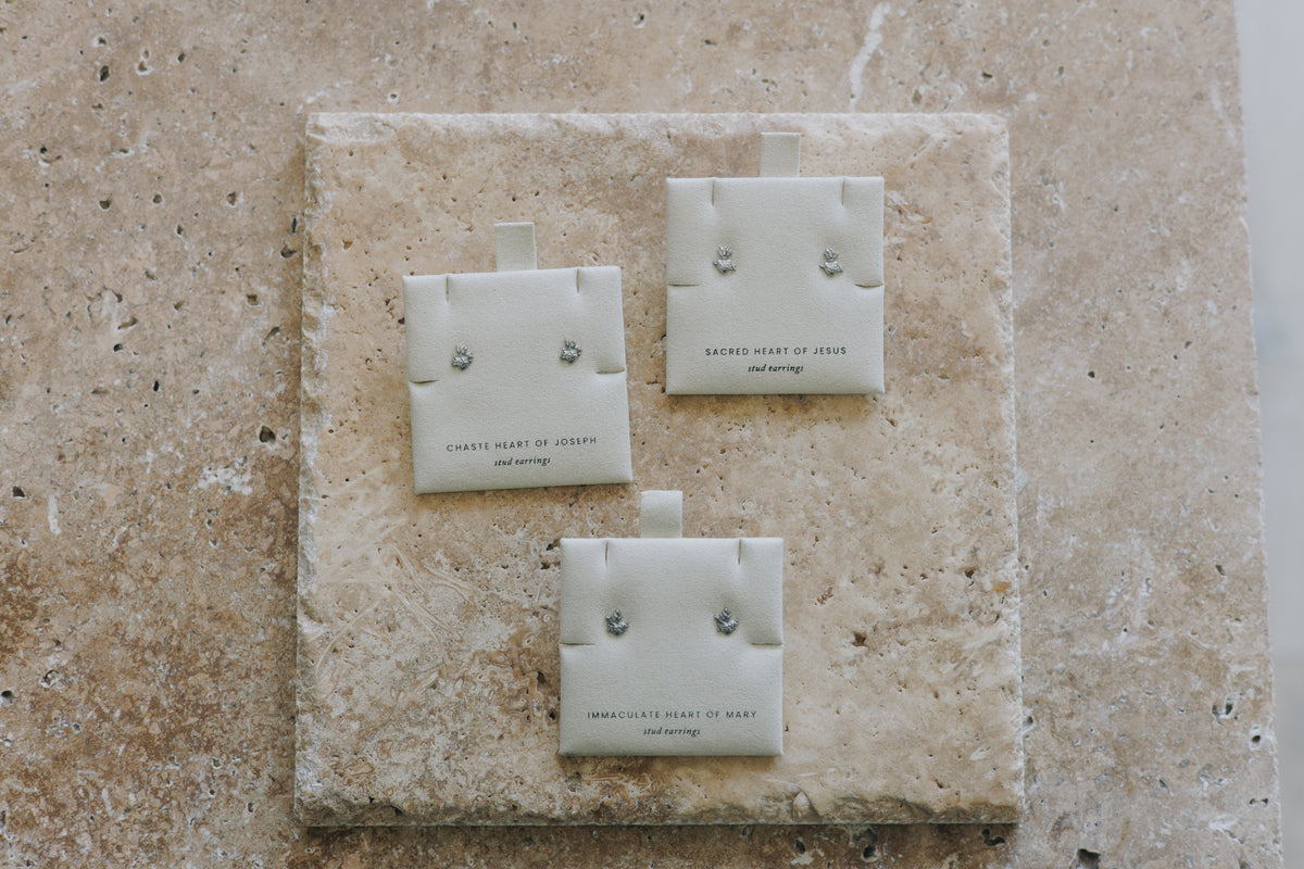 Sacred Heart of Jesus Stud Earrings | A Reminder of Christ’s Love