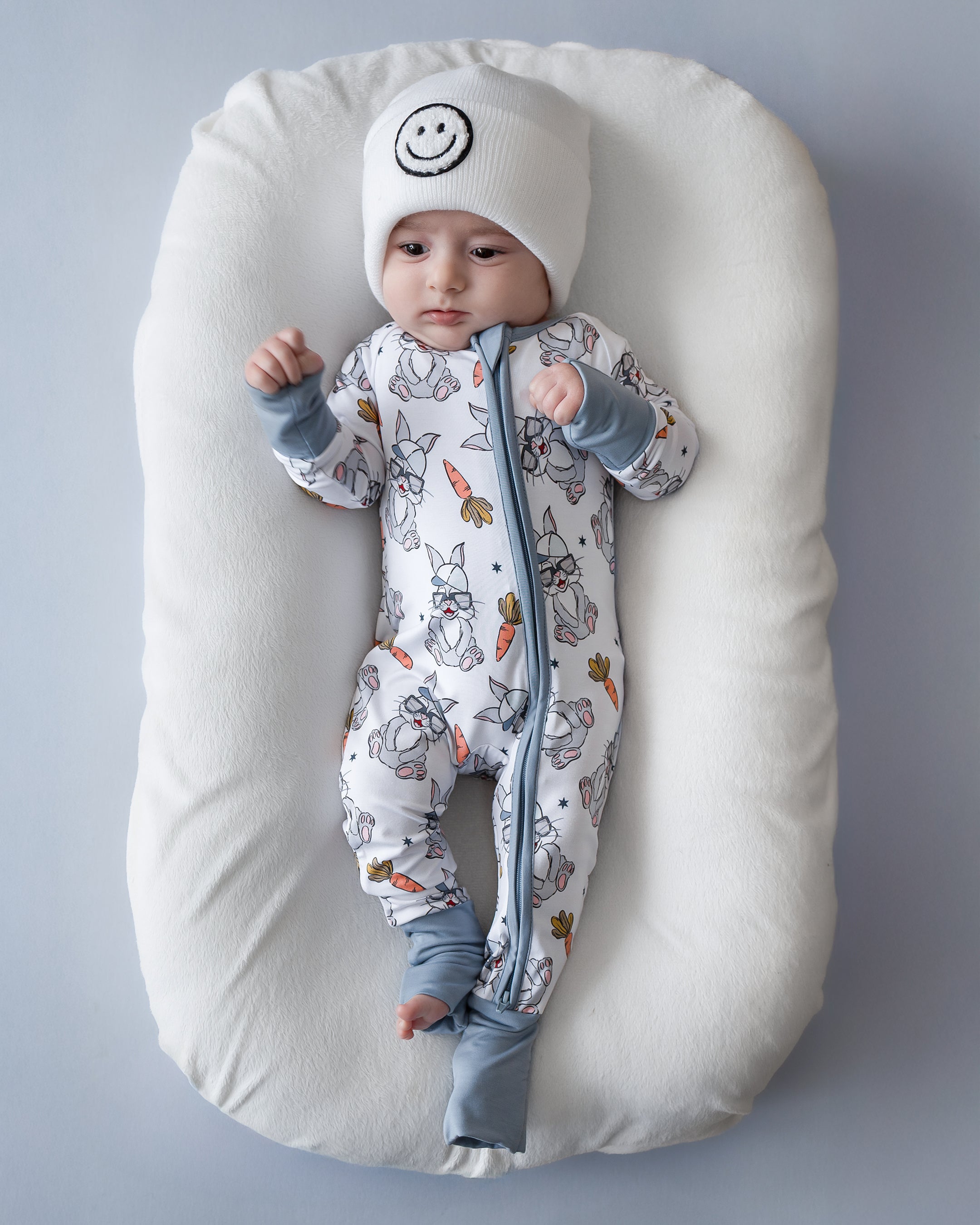 Baby Bamboo Zip Romper | Rad Bunny
